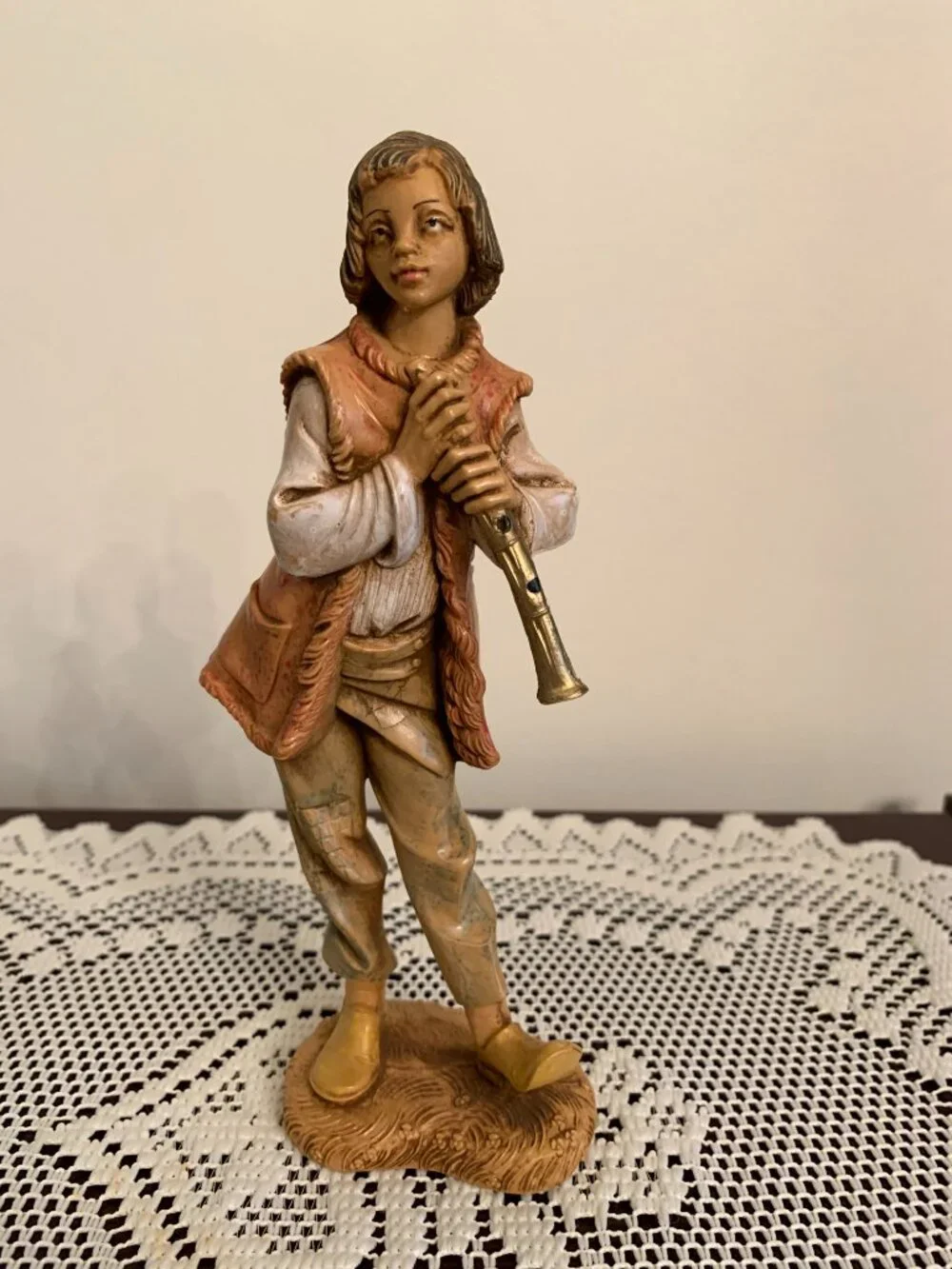 Fontanini Italy Depose 1983 Shepherd Playing Horn Hand Painted No. 52853 7-1/2